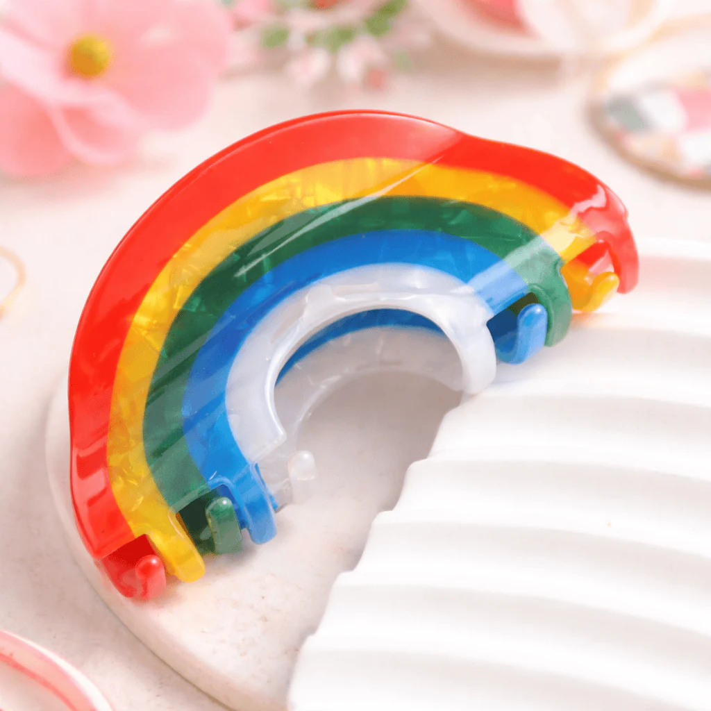 Red Cuckoo Rainbow Hair Claw Clip - Image 2