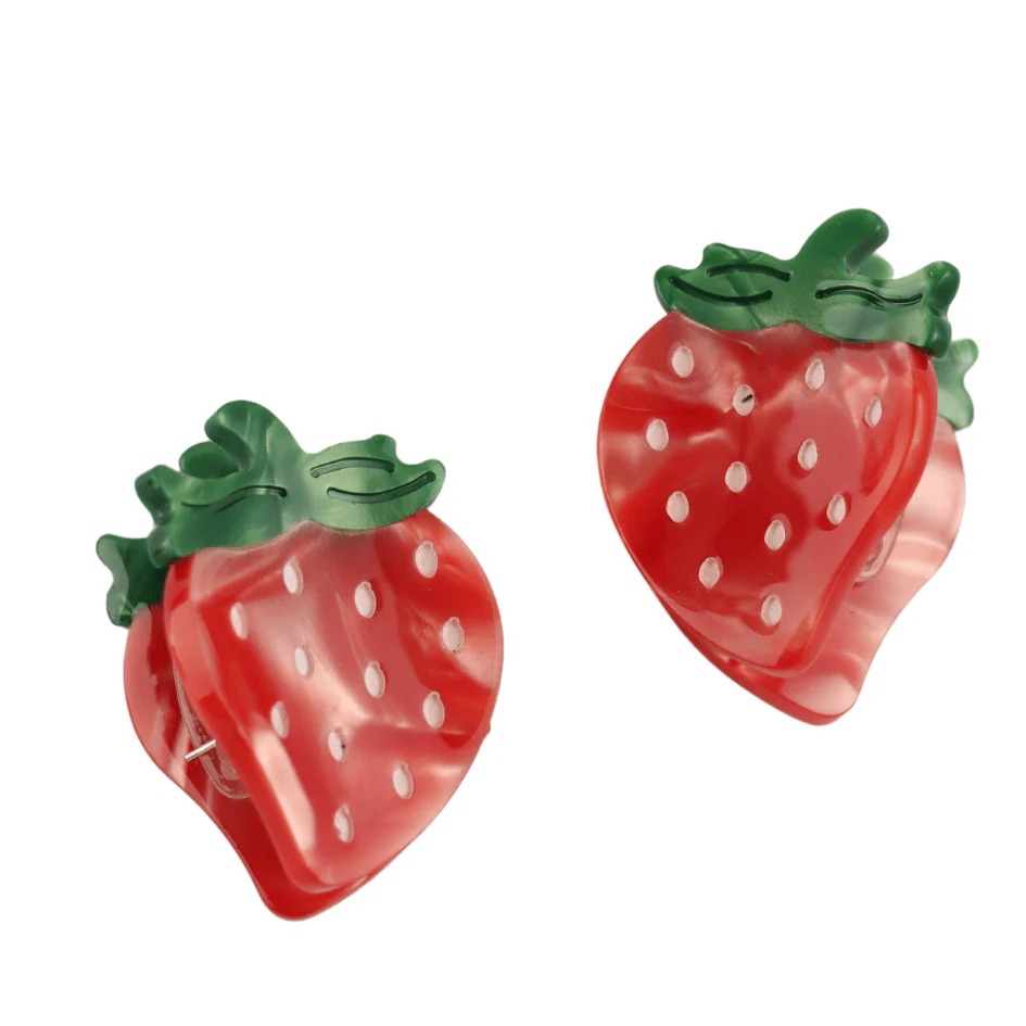 Red Cuckoo Strawberry Hair Claw Clips Twin Pack - Image 2
