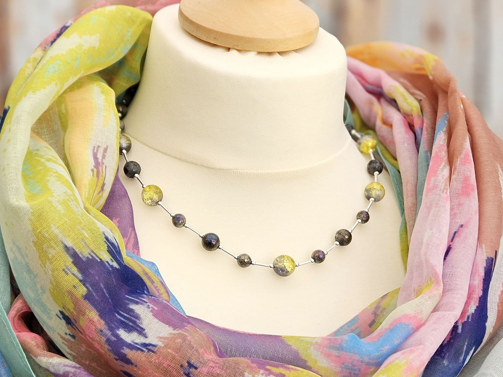 Ronin gemstone jewellery Juniper 3 Necklace 18" - Image 3