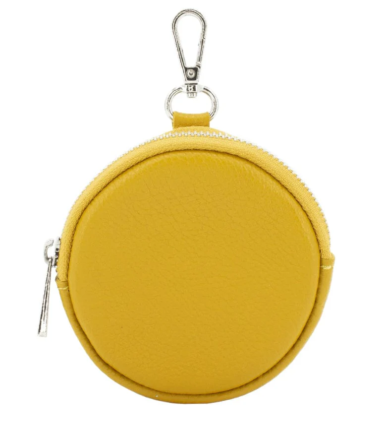 Round Leather Keyring Clip Purse. - Image 4