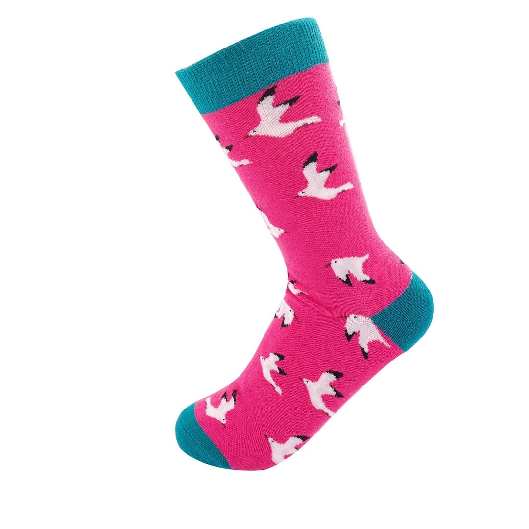 Seagulls Design Bamboo Socks Ladies Miss Sparrow Pink - Image 3