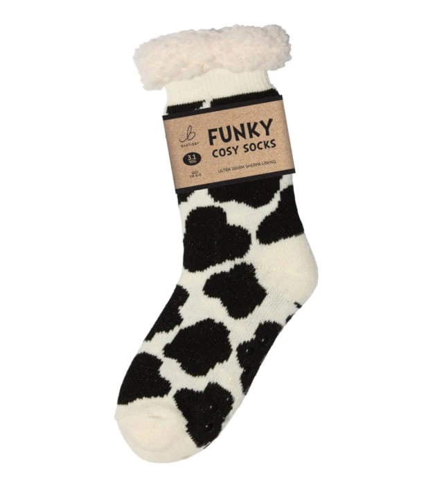 Sherpa Slipper Socks with Grips,  Funky Cosy Socks Various Designs Ladies / Mens - Image 13