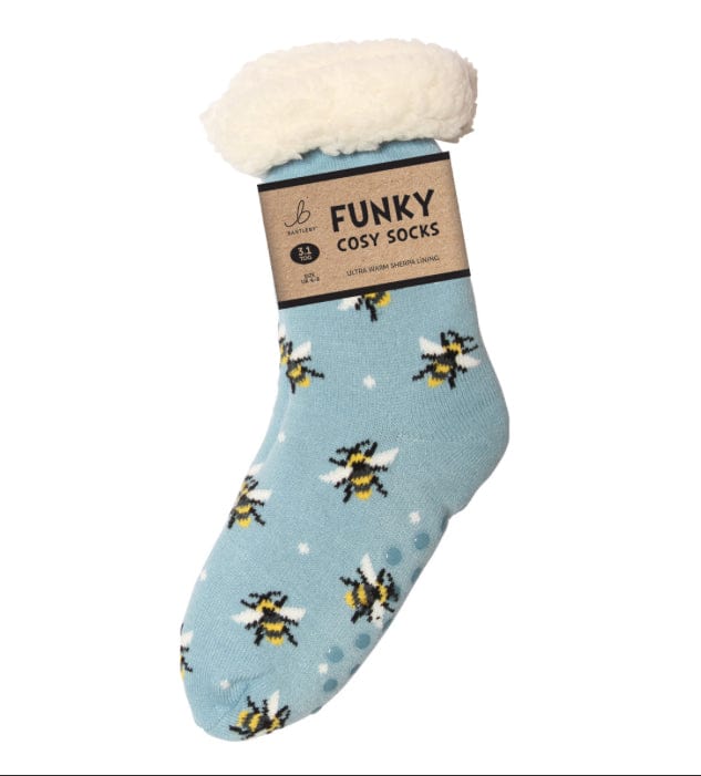 Sherpa Slipper Socks with Grips,  Funky Cosy Socks Various Designs Ladies / Mens - Image 19