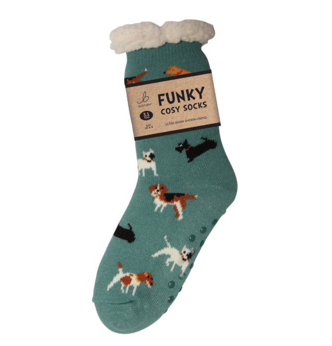 Sherpa Slipper Socks with Grips,  Funky Cosy Socks Various Designs Ladies / Mens - Image 21