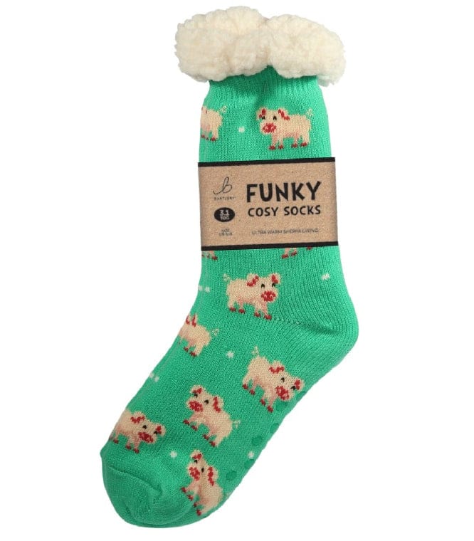 Sherpa Slipper Socks with Grips,  Funky Cosy Socks Various Designs Ladies / Mens - Image 29