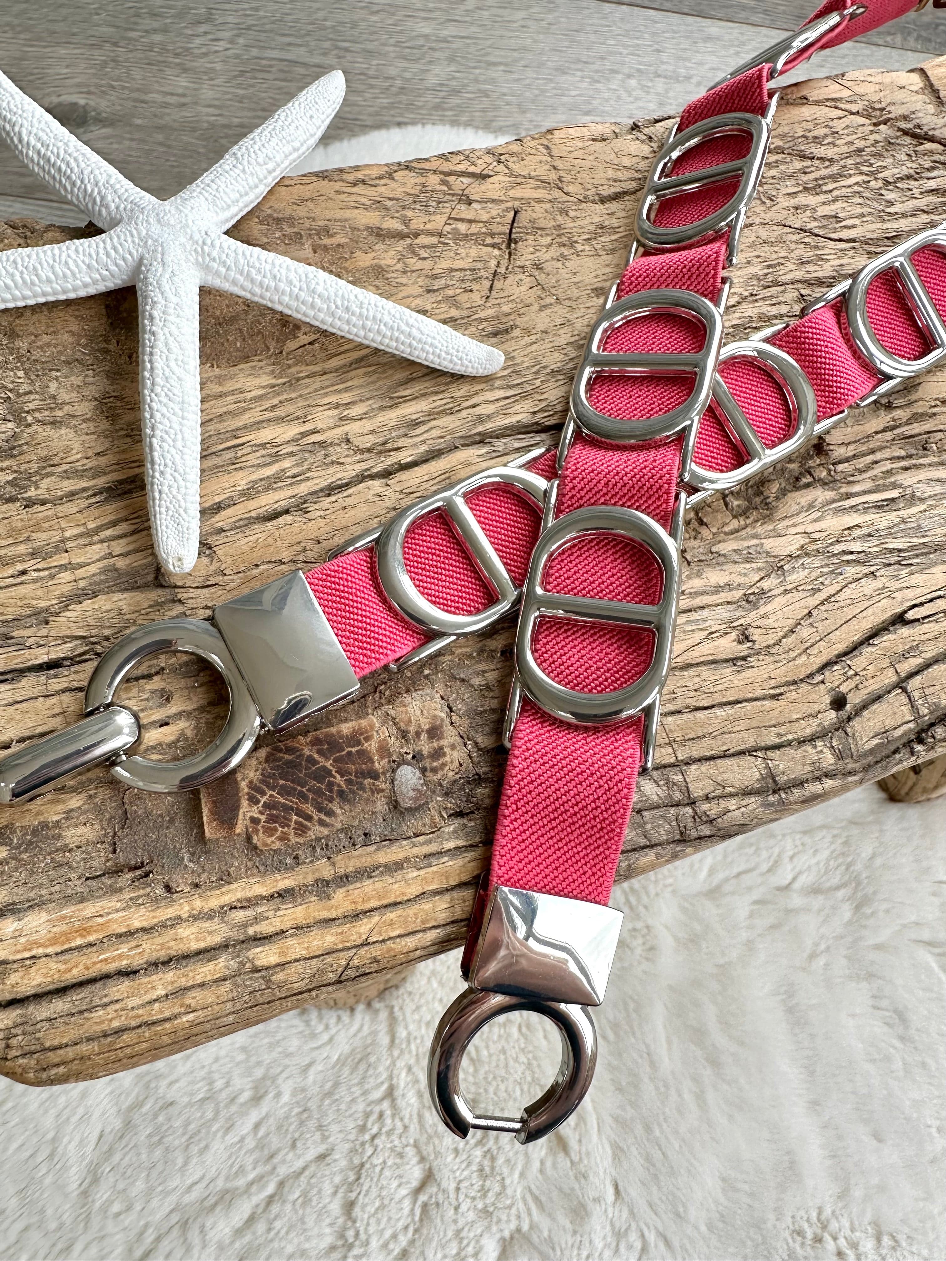 Slim Super Stretchy Double D Design Belt , Silver Hardware , 6 Colours available. - Image 7