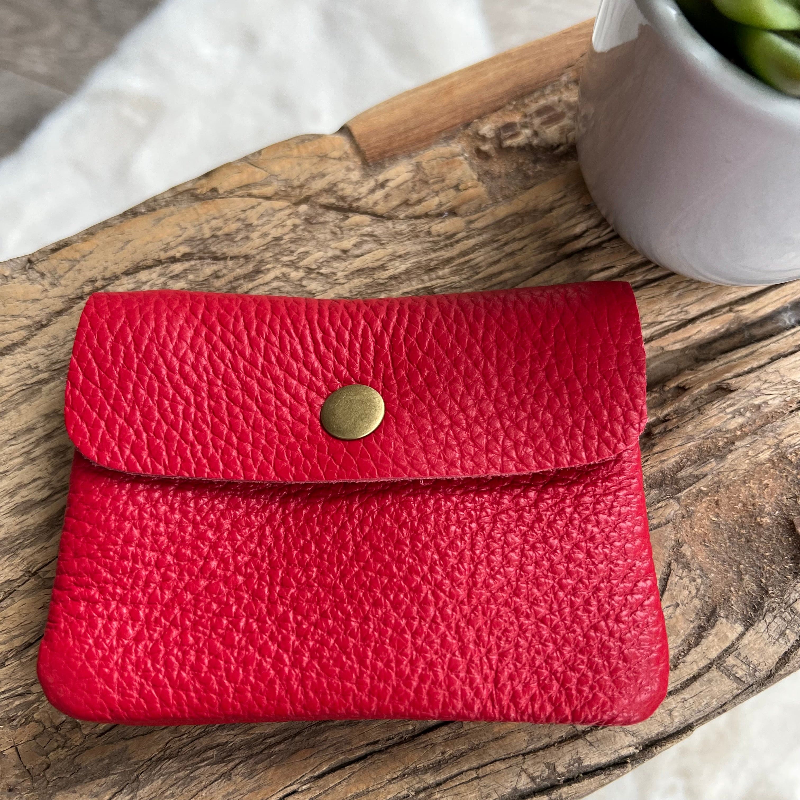 Small leather coin popper purse , 20 colours available - Image 14