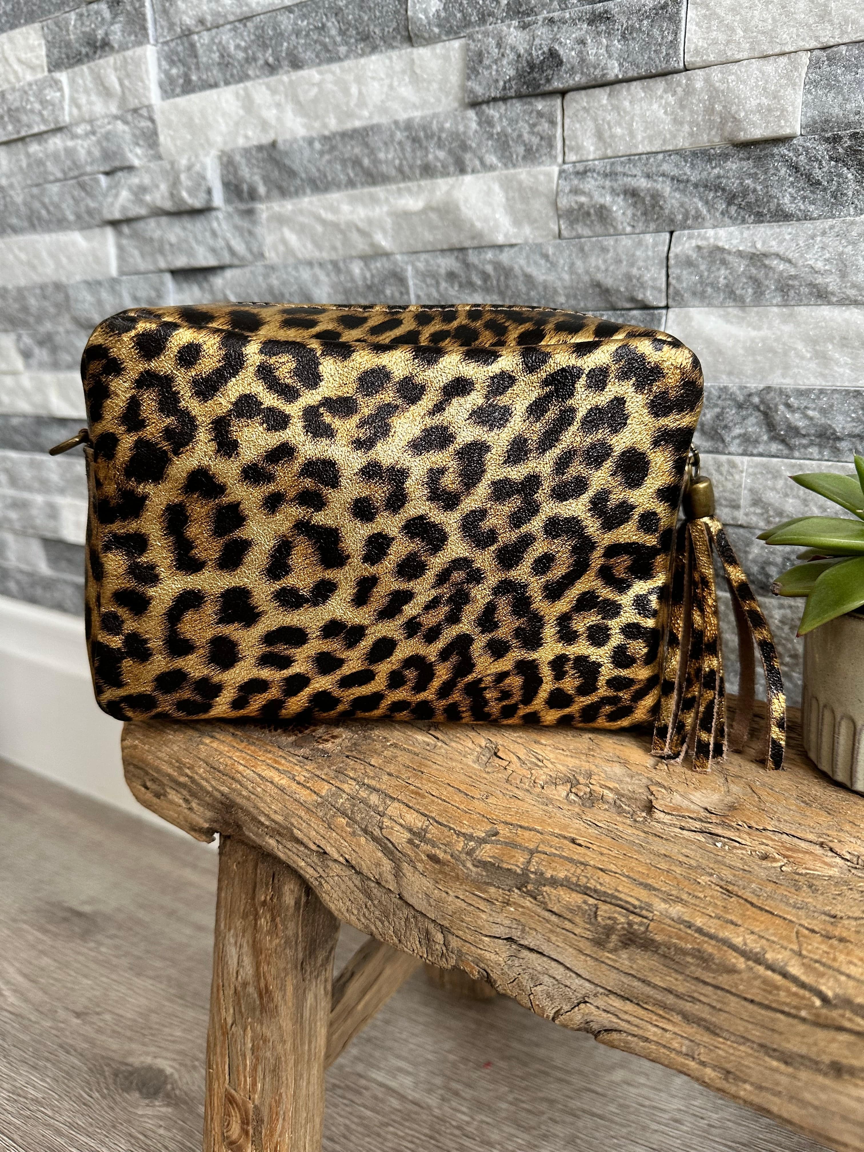 Animal Print Italian Leather Soft Crossbody / Camera Bag / Handbag - Image 5