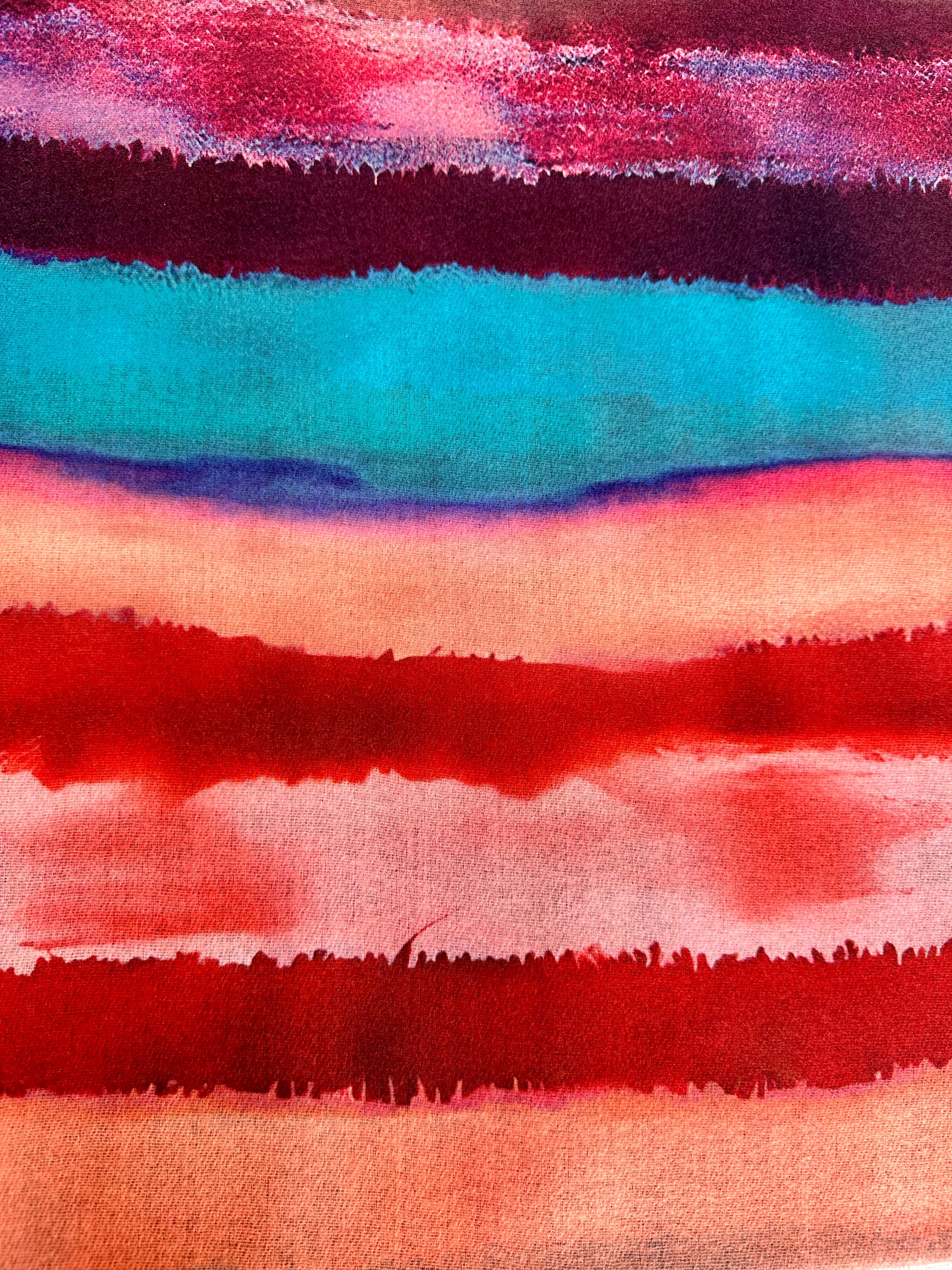 Tie Dye Stripes Scarf , Medium Weight . - Image 5
